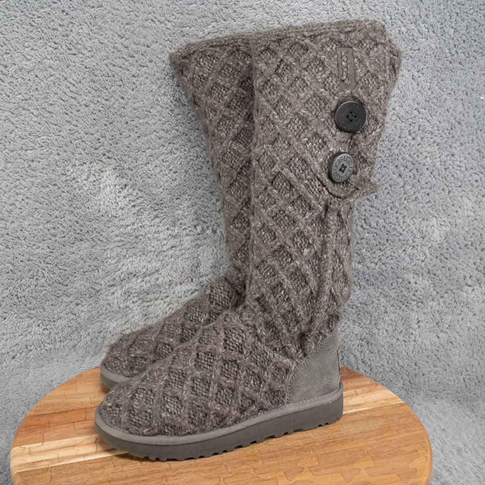 UGG Cardy Women's Size 5 Gray Knit Winter Tall 1016557 Boots